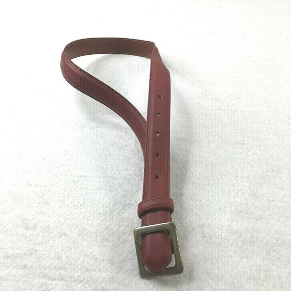Coach Belt Womens Medium Red Leather Silver Buckle Dress Casual 3924 - Picture 2 of 8